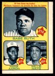 #1 All-Time HR Leaders Hank Aaron / Babe Ruth / Willie Mays 