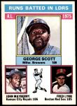 #196 AL RBI Leaders George Scott / John Mayberry / Fred Lynn 