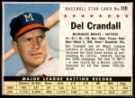 #110 Del Crandall  Hand Cut 