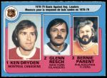 1979 O-Pee-Chee #6  -  Ken Dryden / Glenn Resch / Bernie Parent Goals Against Leaders<br />H79O 00 1029<br /><a class='button AddToCart' data-ajax='true' data-ajax-mode='replace' data-ajax-update='#cart-info' href='/AddToCart?itemId=6014673&quantity=1&type=0'>Add To Cart</a>