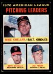 #69 AL Pitching Leaders Mike Cuellar / Dave McNally / Jim Perry 