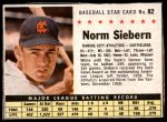 #82 Norm Siebern  Hand Cut 