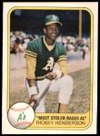 #351 MOST STOLEN BASES AL Rickey Henderson 