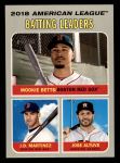 #62 AL Batting Leaders Mookie Betts / J.D. Martinez / Jose Altuve 