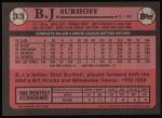 1989 Topps #33 B.J. Surhoff<br />B89T-T 33<br /><a class='button AddToCart' data-ajax='true' data-ajax-mode='replace' data-ajax-update='#cart-info' href='/AddToCart?itemId=6371327&quantity=1&type=0'>Add To Cart</a>