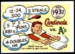 #28 1931 Cardinals vs. A's   Pepper Martin 