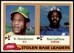 #4 SB Leaders Ron LeFlore / Rickey Henderson 
