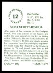 1975 SSPC #109 Von Joshua<br />B76S-H 109<br /><a class='button AddToCart' data-ajax='true' data-ajax-mode='replace' data-ajax-update='#cart-info' href='/AddToCart?itemId=6479325&quantity=1&type=0'>Add To Cart</a>