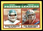 #225 Passing Leaders Joe Montana / Ken O'Brien 
