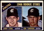 1966 Topps #107  -  Larry Stahl / Ron Tompkins A's Rookies<br />B66T 13 0116<br /><a class='button AddToCart' data-ajax='true' data-ajax-mode='replace' data-ajax-update='#cart-info' href='/AddToCart?itemId=6486593&quantity=1&type=0'>Add To Cart</a>