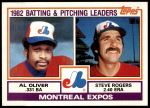 #111 Expos Leaders & Checklist Al Oliver / Steve Rogers 