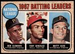 #1 NL Batting Leaders Matty Alou / Roberto Clemente / Tony Gonzalez 