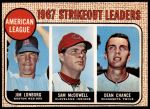 #12 AL Strikeout Leaders Dean Chance / Jim Lonborg / Sam McDowell 