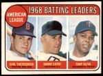 #1 AL Batting Leaders Carl Yastrzemski / Danny Cater / Tony Oliva 