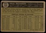 1961 Topps #131 Paul Richards<br />B61T 14 0127<br /><a class='button AddToCart' data-ajax='true' data-ajax-mode='replace' data-ajax-update='#cart-info' href='/AddToCart?itemId=6630044&quantity=1&type=0'>Add To Cart</a>