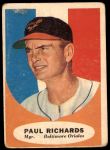 1961 Topps #131 Paul Richards<br />B61T 14 0127<br /><a class='button AddToCart' data-ajax='true' data-ajax-mode='replace' data-ajax-update='#cart-info' href='/AddToCart?itemId=6630044&quantity=1&type=0'>Add To Cart</a>