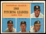 #47 NL Pitching Leaders Warren Spahn / Ernie Broglio / Lew Burdette / Vern Law No Black Bar 