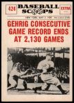 #424 Consecutive Game Record Ends At 2,130 Games  Lou Gehrig  