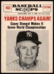 #461 Yankees Champs Again!  Casey Stengel  