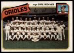 #404 Orioles Team Checklist Earl Weaver 