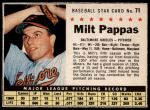 #71 Milt Pappas  Hand Cut 