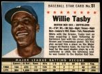 #51 Willie Tasby  Hand cut - No sale mention 
