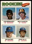#494 Rookie Infielders Jim Gantner / Bump Wills / Mike Champion / Juan Bernhard 
