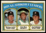 #96 AL Strikeout Leaders Vida Blue / Joe Coleman / Mickey Lolich 
