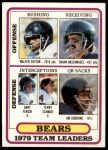#226 Bears Leaders & Checklist Walter Payton / Brian Baschnagel / Gary Fencik / Terry Schmidt / Jim Osborne 