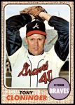 1968 Topps #93 Tony Cloninger<br />B68T 15 0728<br /><a class='button AddToCart' data-ajax='true' data-ajax-mode='replace' data-ajax-update='#cart-info' href='/AddToCart?itemId=6930705&quantity=1&type=0'>Add To Cart</a>