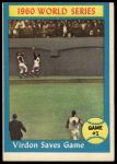 #306 1960 World Series - Game #1 - Virdon Saves Game Bill Virdon 