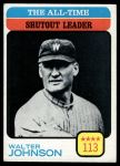 #476 All-Time Shutout Leader Walter Johnson 