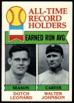 #418 All-Time Record Holders - ERA Dutch Leonard / Walter Johnson 