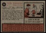 1962 Topps #104 Ted Savage<br />B62T 12 1768<br /><a class='button AddToCart' data-ajax='true' data-ajax-mode='replace' data-ajax-update='#cart-info' href='/AddToCart?itemId=7006477&quantity=1&type=0'>Add To Cart</a>