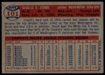 1957 Topps #101 Chuck Stobbs<br />B57T 09 7317<br /><a class='button AddToCart' data-ajax='true' data-ajax-mode='replace' data-ajax-update='#cart-info' href='/AddToCart?itemId=7013771&quantity=1&type=0'>Add To Cart</a>