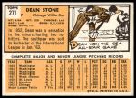 1963 Topps #271 Dean Stone<br />B63T 10 8486<br /><a class='button AddToCart' data-ajax='true' data-ajax-mode='replace' data-ajax-update='#cart-info' href='/AddToCart?itemId=7014472&quantity=1&type=0'>Add To Cart</a>