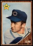 1962 Topps #362 Ty Cline<br />B62T 12 2960<br /><a class='button AddToCart' data-ajax='true' data-ajax-mode='replace' data-ajax-update='#cart-info' href='/AddToCart?itemId=7019015&quantity=1&type=0'>Add To Cart</a>