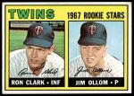 1967 Topps #137  -  Ron Clark / Jim Ollom Twins Rookies<br />B67T 14 3364<br /><a class='button AddToCart' data-ajax='true' data-ajax-mode='replace' data-ajax-update='#cart-info' href='/AddToCart?itemId=7019730&quantity=1&type=0'>Add To Cart</a>