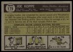 1961 Topps #179 Joe Koppe<br />B61T 15 0326<br /><a class='button AddToCart' data-ajax='true' data-ajax-mode='replace' data-ajax-update='#cart-info' href='/AddToCart?itemId=7020950&quantity=1&type=0'>Add To Cart</a>