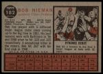 1962 Topps #182 NRM Bob Nieman<br />B62T 12 3444<br /><a class='button AddToCart' data-ajax='true' data-ajax-mode='replace' data-ajax-update='#cart-info' href='/AddToCart?itemId=7022286&quantity=1&type=0'>Add To Cart</a>