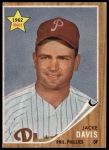 1962 Topps #521 Jacke Davis<br />B62T 12 3745<br /><a class='button AddToCart' data-ajax='true' data-ajax-mode='replace' data-ajax-update='#cart-info' href='/AddToCart?itemId=7022838&quantity=1&type=0'>Add To Cart</a>