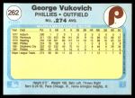 1982 Fleer #262 George Vukovich<br />B82F-BE 262<br /><a class='button AddToCart' data-ajax='true' data-ajax-mode='replace' data-ajax-update='#cart-info' href='/AddToCart?itemId=7026426&quantity=1&type=0'>Add To Cart</a>