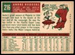1959 Topps #216 Andre Rodgers<br />B59T 14 8517<br /><a class='button AddToCart' data-ajax='true' data-ajax-mode='replace' data-ajax-update='#cart-info' href='/AddToCart?itemId=7028984&quantity=1&type=0'>Add To Cart</a>