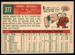 1959 Topps #377 Johnny Antonelli<br />B59T 14 8543<br /><a class='button AddToCart' data-ajax='true' data-ajax-mode='replace' data-ajax-update='#cart-info' href='/AddToCart?itemId=7029011&quantity=1&type=0'>Add To Cart</a>