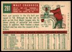 1959 Topps #281 Walt Craddock<br />B59T 14 8548<br /><a class='button AddToCart' data-ajax='true' data-ajax-mode='replace' data-ajax-update='#cart-info' href='/AddToCart?itemId=7029016&quantity=1&type=0'>Add To Cart</a>