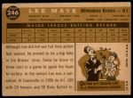 1960 Topps #246 Lee Maye<br />B60T 14 0595<br /><a class='button AddToCart' data-ajax='true' data-ajax-mode='replace' data-ajax-update='#cart-info' href='/AddToCart?itemId=7029912&quantity=1&type=0'>Add To Cart</a>