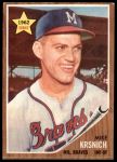 1962 Topps #289 Mike Krsnich<br />B62T 12 3915<br /><a class='button AddToCart' data-ajax='true' data-ajax-mode='replace' data-ajax-update='#cart-info' href='/AddToCart?itemId=7030050&quantity=1&type=0'>Add To Cart</a>
