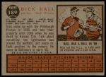 1962 Topps #189 NRM Dick Hall<br />B62T 12 3942<br /><a class='button AddToCart' data-ajax='true' data-ajax-mode='replace' data-ajax-update='#cart-info' href='/AddToCart?itemId=7030077&quantity=1&type=0'>Add To Cart</a>