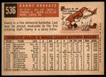1959 Topps #536 Danny Kravitz<br />B59T 14 9016<br /><a class='button AddToCart' data-ajax='true' data-ajax-mode='replace' data-ajax-update='#cart-info' href='/AddToCart?itemId=7032654&quantity=1&type=0'>Add To Cart</a>