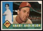 1960 Topps #285 Harry Anderson<br />B60T 14 0774<br /><a class='button AddToCart' data-ajax='true' data-ajax-mode='replace' data-ajax-update='#cart-info' href='/AddToCart?itemId=7033362&quantity=1&type=0'>Add To Cart</a>